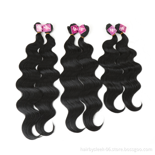 Noble Synthetic Hair 16-20 inch 7Pieces Black Blonde Weaving body wave bundles 6 Bundles With Closure Lace For Black Women